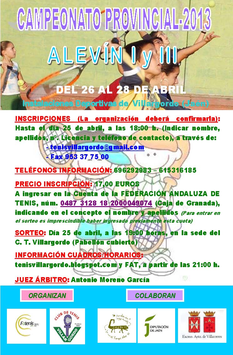 Campeonato provincial de tenis alevin I y III